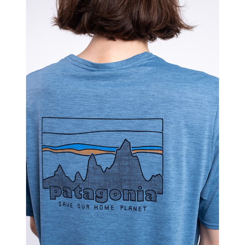 Patagonia M's Cap Cool Daily Graphic Shirt '73 Skyline: Utility Blue X-Dye