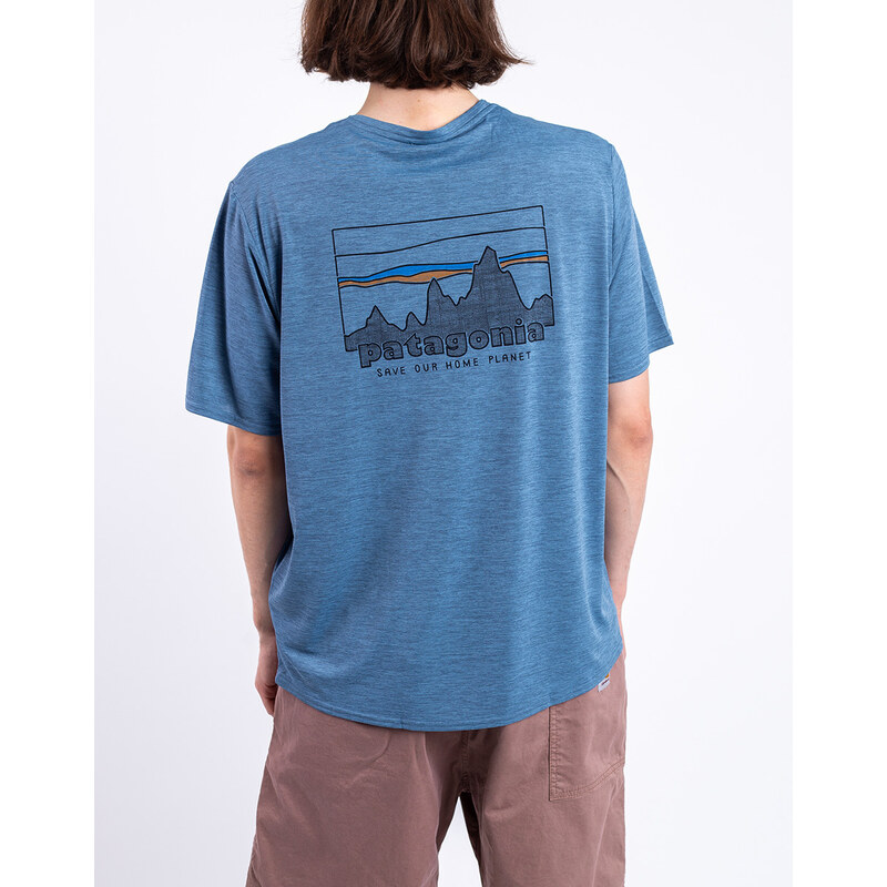 Patagonia M's Cap Cool Daily Graphic Shirt '73 Skyline: Utility Blue X-Dye