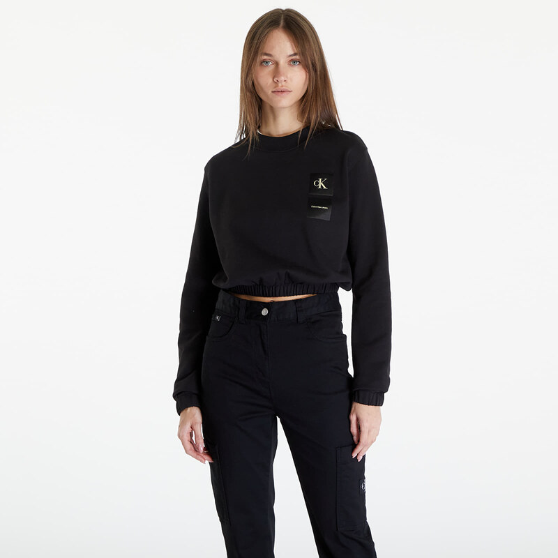 Dámská mikina Calvin Klein Jeans Satin Boxes Crewneck Sweatshirt Black