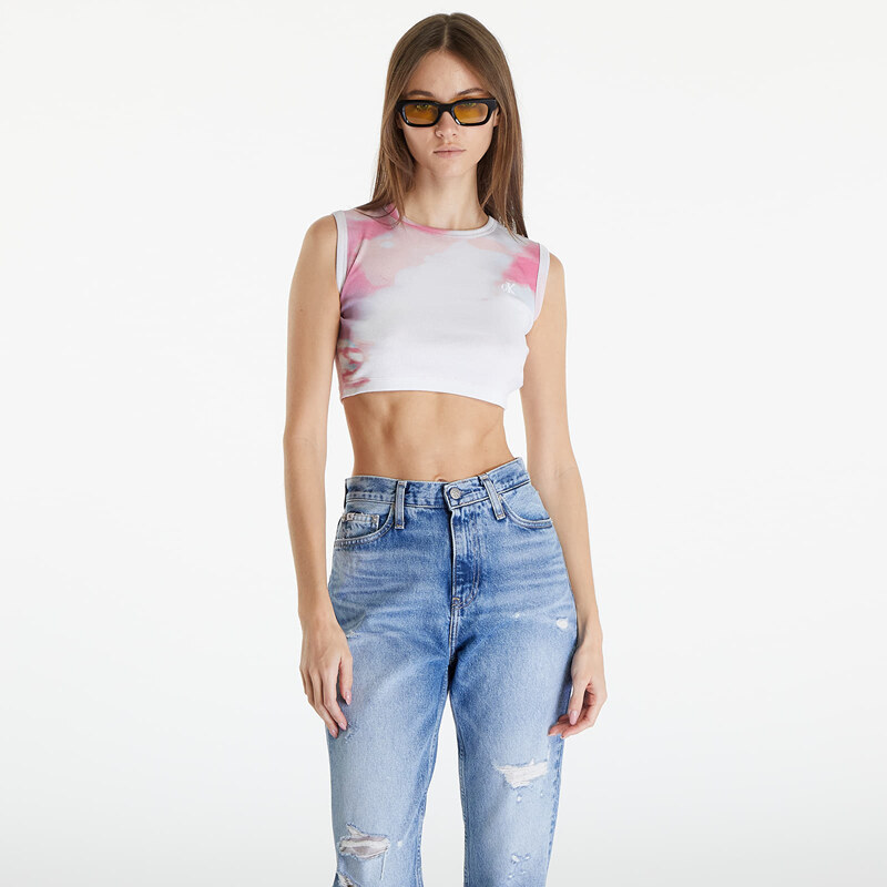 Dámské tílko Calvin Klein Jeans Cropped Tank Top White