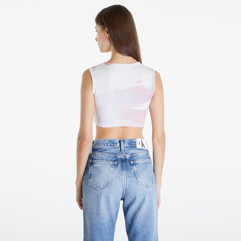 Dámské tílko Calvin Klein Jeans Cropped Tank Top White