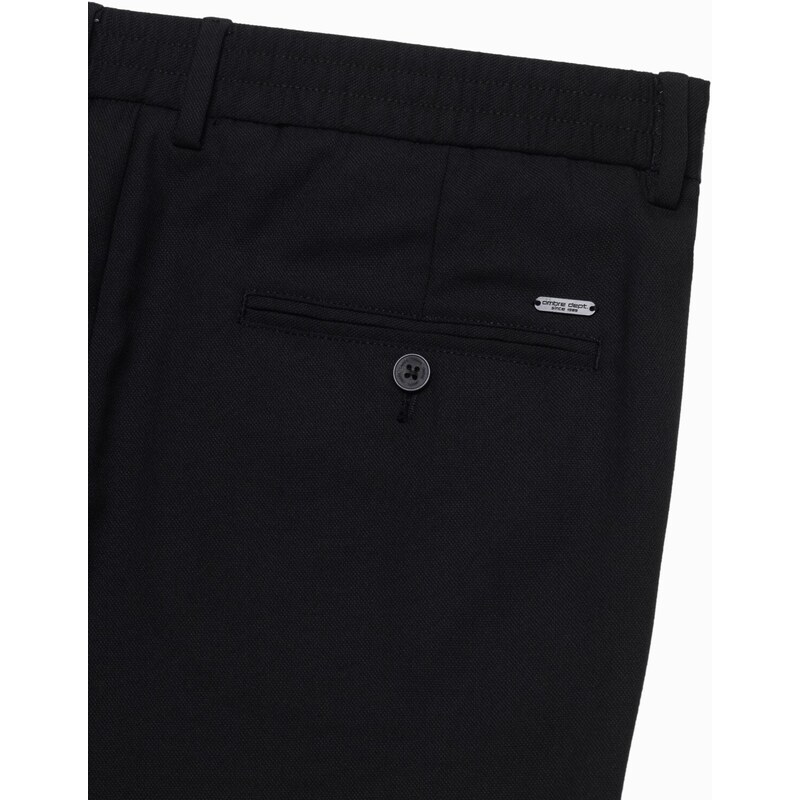 Ombre Clothing Pánské chino kalhoty s elastickým pasem SLIM FIT - černé V4 OM-PACP-0157