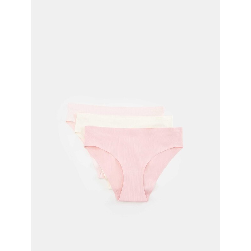 Sinsay - Sada 3 kalhotek - pastelová růžová
