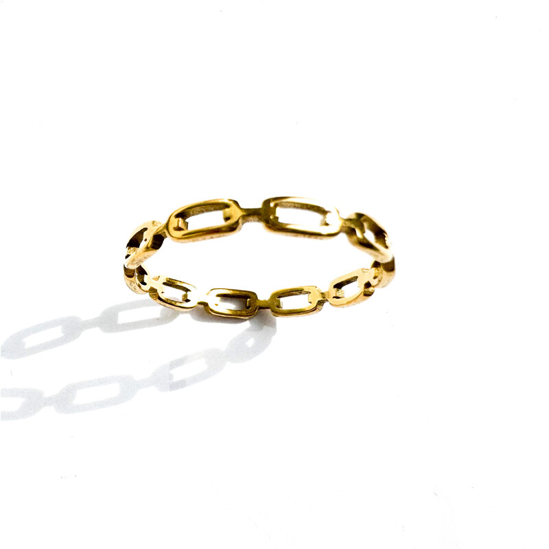 ORNAMENTI Pozlacený prstýnek Chain thin gold