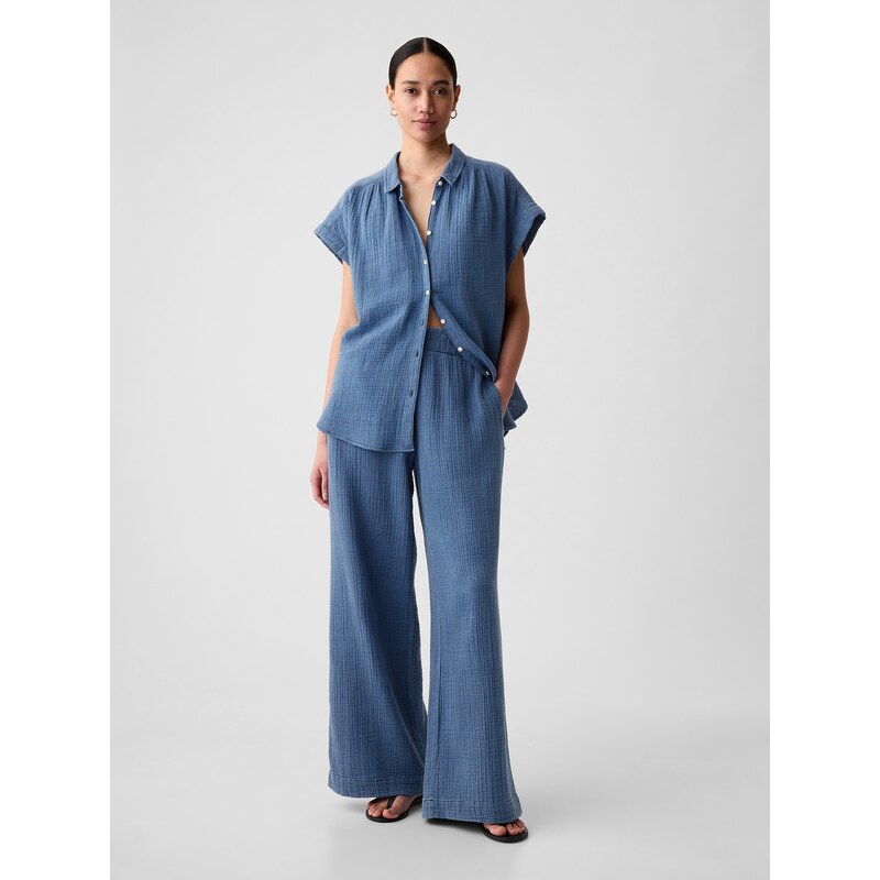 GAP Mušelínové kalhoty wide leg - Dámské 107331589