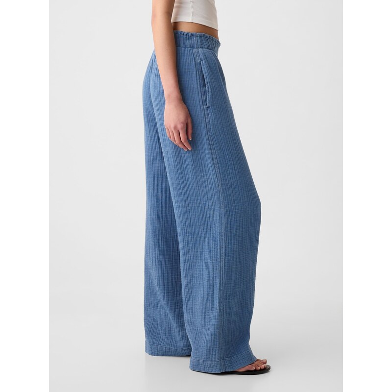 GAP Mušelínové kalhoty wide leg - Dámské