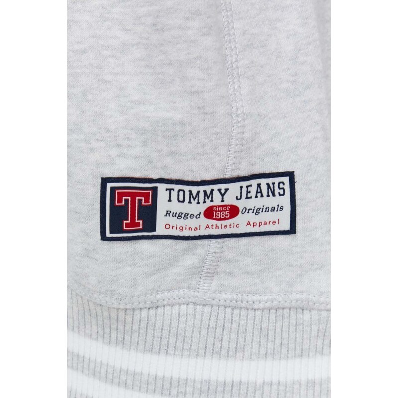 Mikina Tommy Jeans Archive Games pánská, šedá barva, vzorovaná