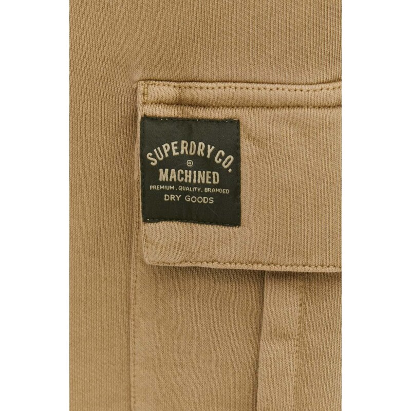 Bavlněné šortky Superdry béžová barva