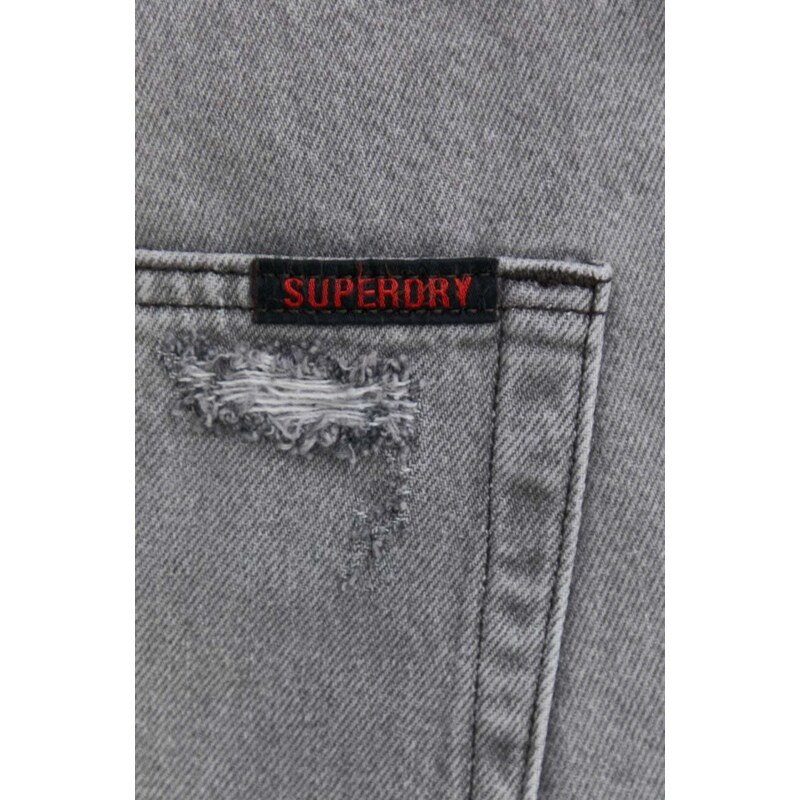 Džínové šortky Superdry pánské, šedá barva