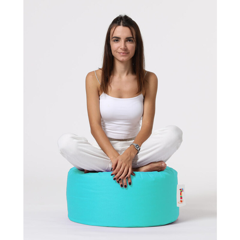 Atelier del Sofa Zahradní taburet Round Pouf - Turquoise, Tyrkysová