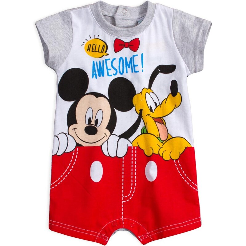 Letní overal MICKEY MOUSE a PLUTO šedý