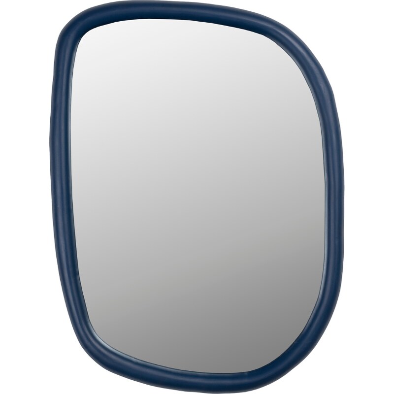Modré dřevěné zrcadlo ZUIVER LOOKS 70 x 55 cm