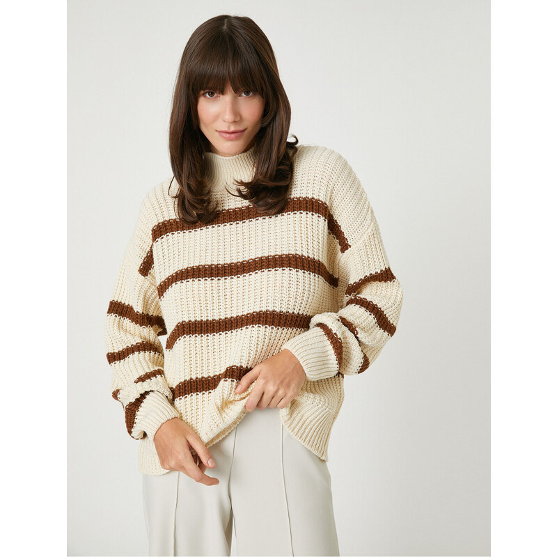 Koton Oversize Knit Sweater Half Turtleneck