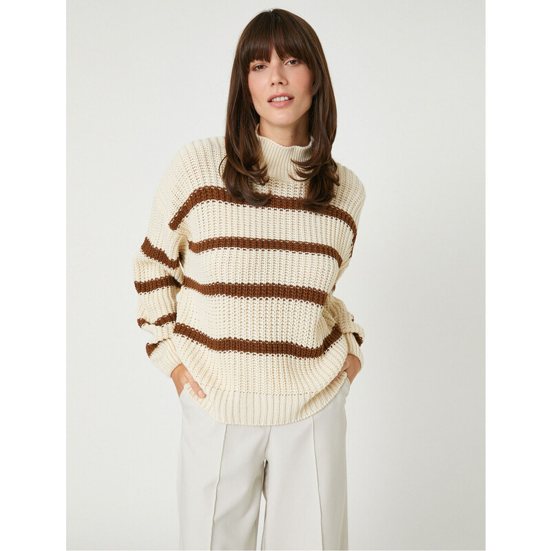 Koton Oversize Knit Sweater Half Turtleneck