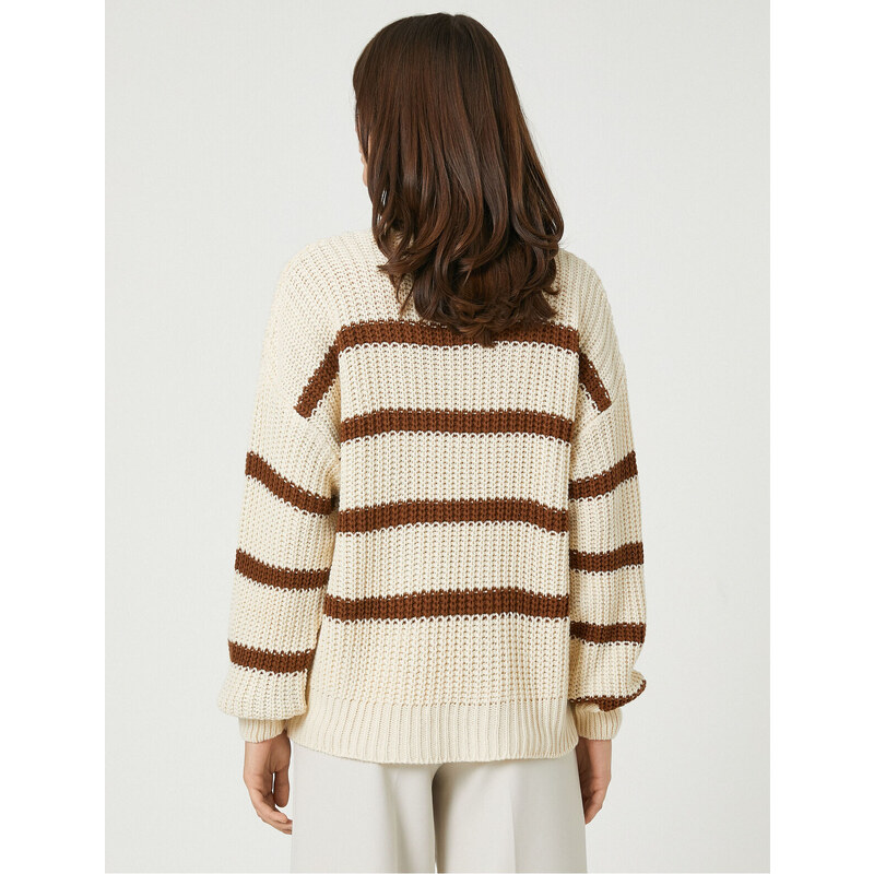 Koton Oversize Knit Sweater Half Turtleneck