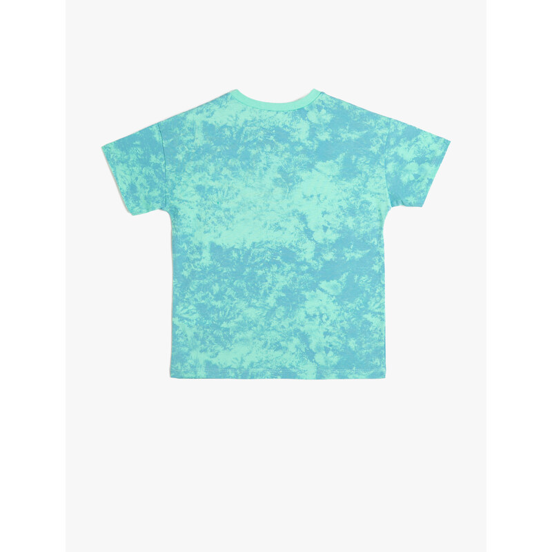 Koton T-Shirt Short Sleeve Printed Tie Dye Pattern Cotton