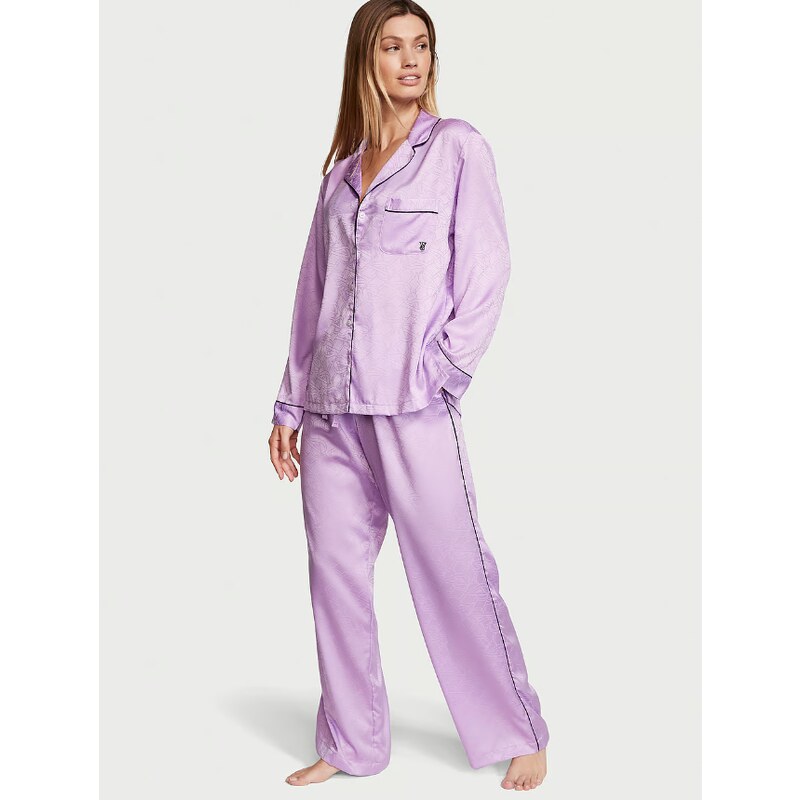 Victoria's Secret saténová pyžamová souprava Long Pajama Set