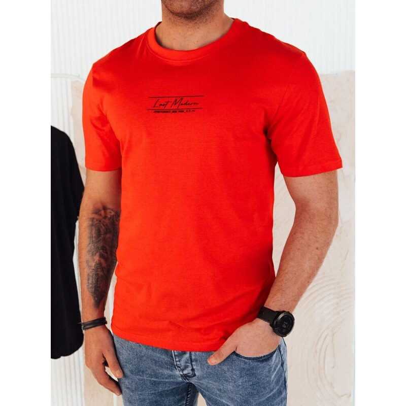 Dstreet Jedinečné oranžové tričko s potiskem