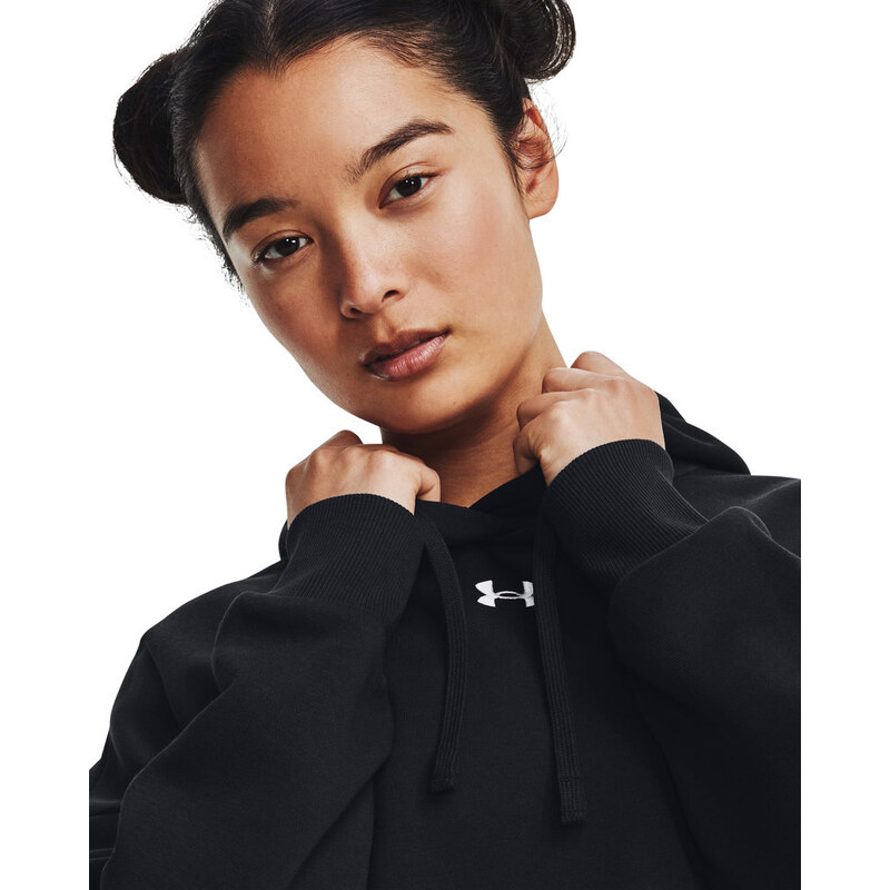 Under Armour Rival Fleece Oversized Hoodie | Black/White