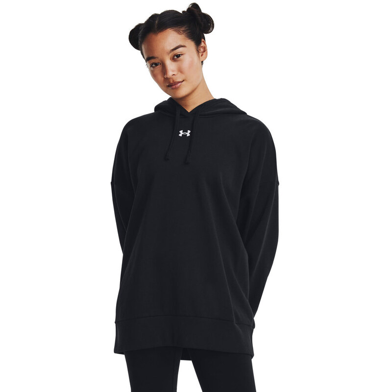 Under Armour Rival Fleece Oversized Hoodie | Black/White