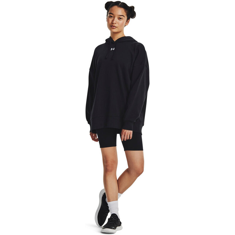 Under Armour Rival Fleece Oversized Hoodie | Black/White