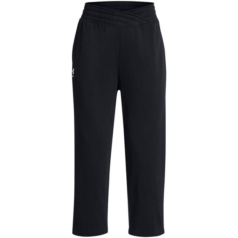 Under Armour Rival Terry Wide Leg Crop Pants | Black/White