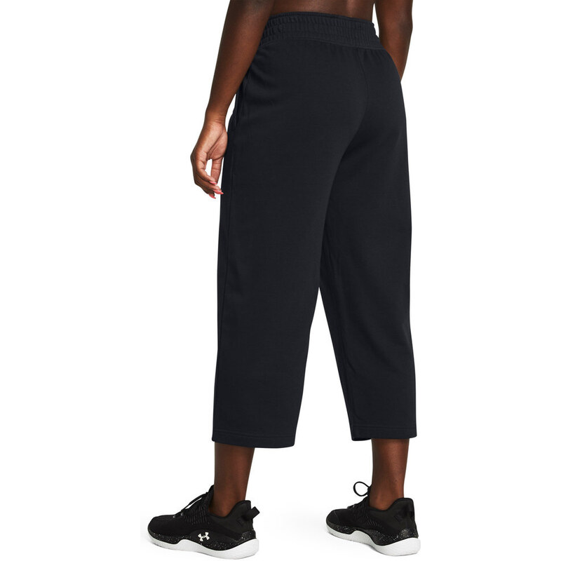 Under Armour Rival Terry Wide Leg Crop Pants | Black/White