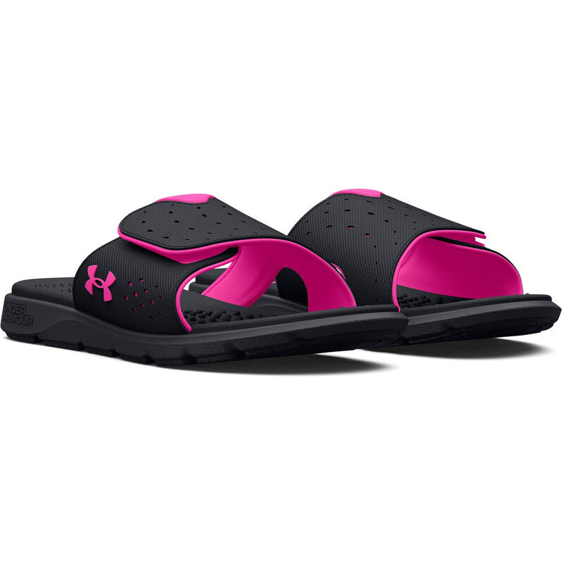 Under Armour Women's Ignite Pro Slides | Black/Black/Rebel Pink