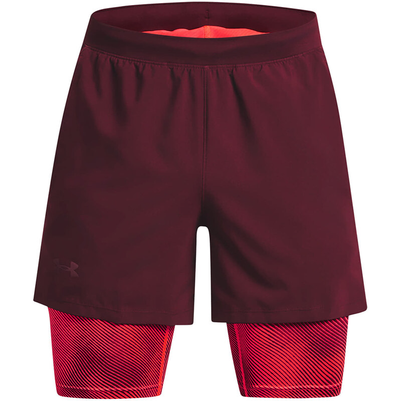 Pánské kraťasy Under Armour Launch 5'' 2-In-1 Short Dark Maroon