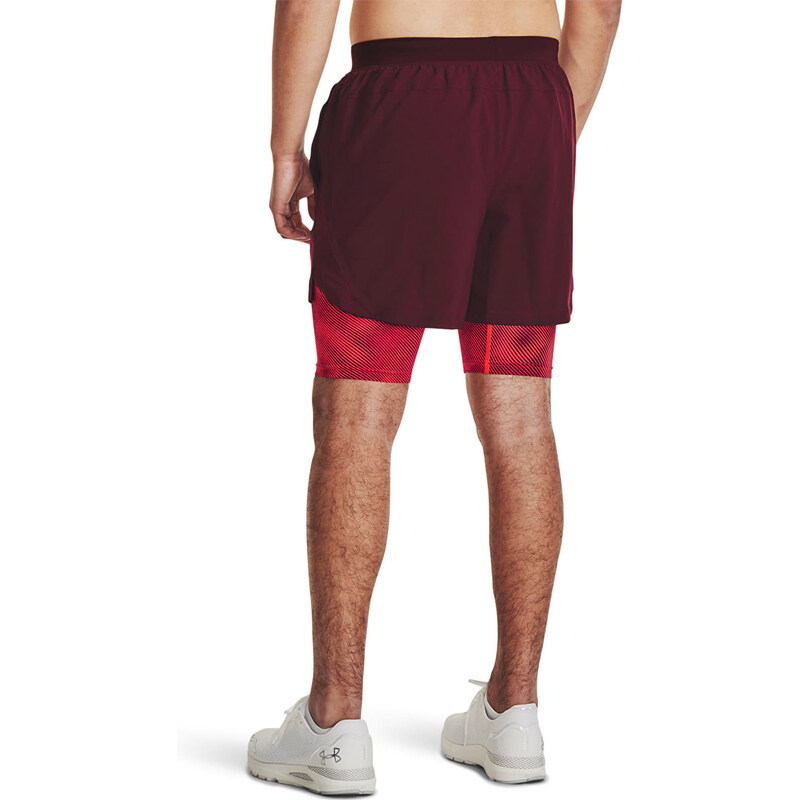 Pánské kraťasy Under Armour Launch 5'' 2-In-1 Short Dark Maroon