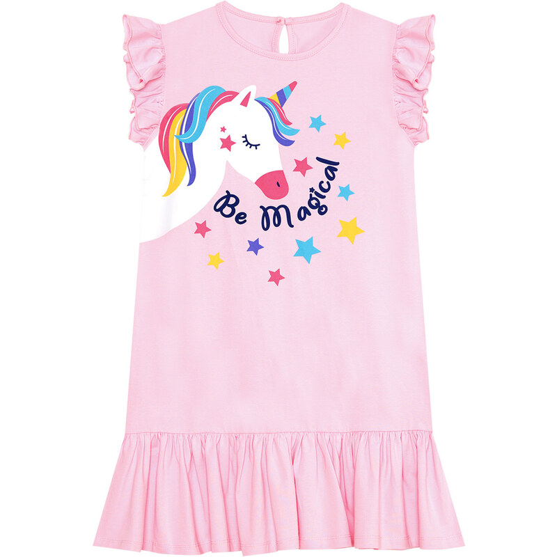 Denokids Unicorn Magic Girls Pink Dress