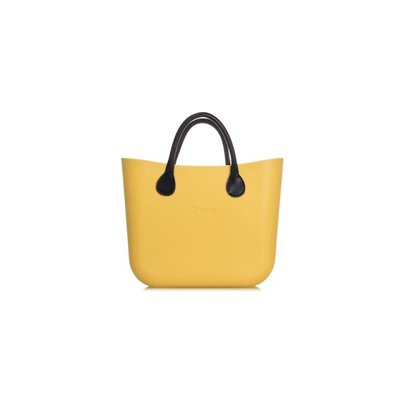O Bag kabelka mini žlutá '50 s držadlem koženka černá krátké