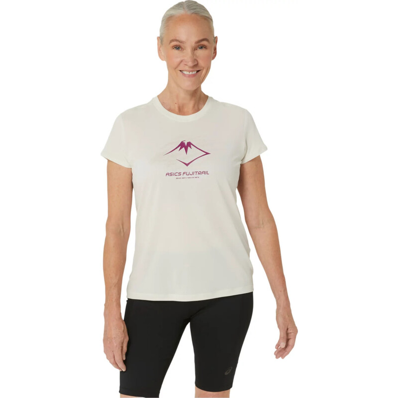 Smetanové sportovní tričko ASICS Fujitrail Logo SS Top Smetanová