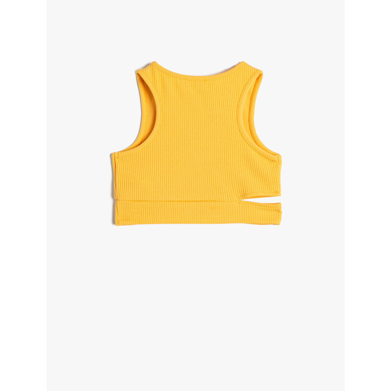 Koton Basic Crop Undershirt Sleeveless Window Detail Round Neck