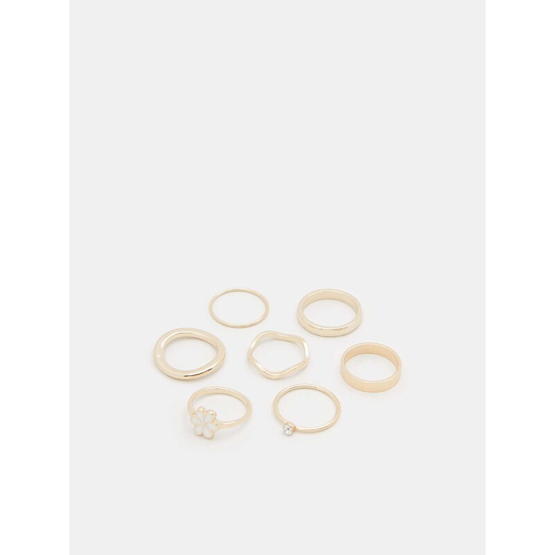 Sinsay - Sada 7 prstenů - zlatá