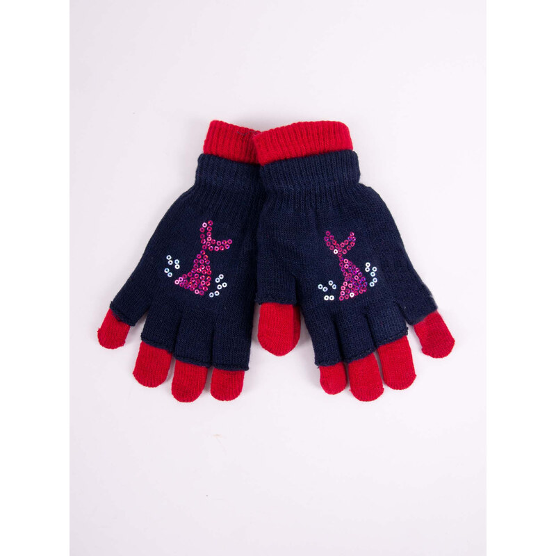 Yoclub Kids's Gloves RED-0242G-AA50-008 Navy Blue