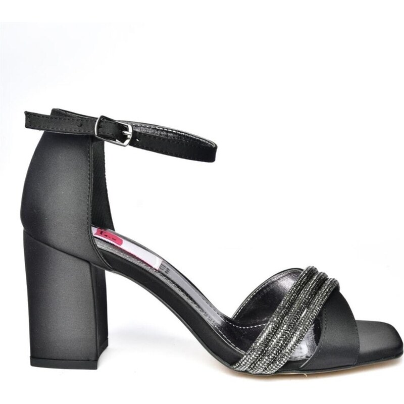 Fox Shoes P820006704 Black Stone Thick Heeled Women's Evening Shoe