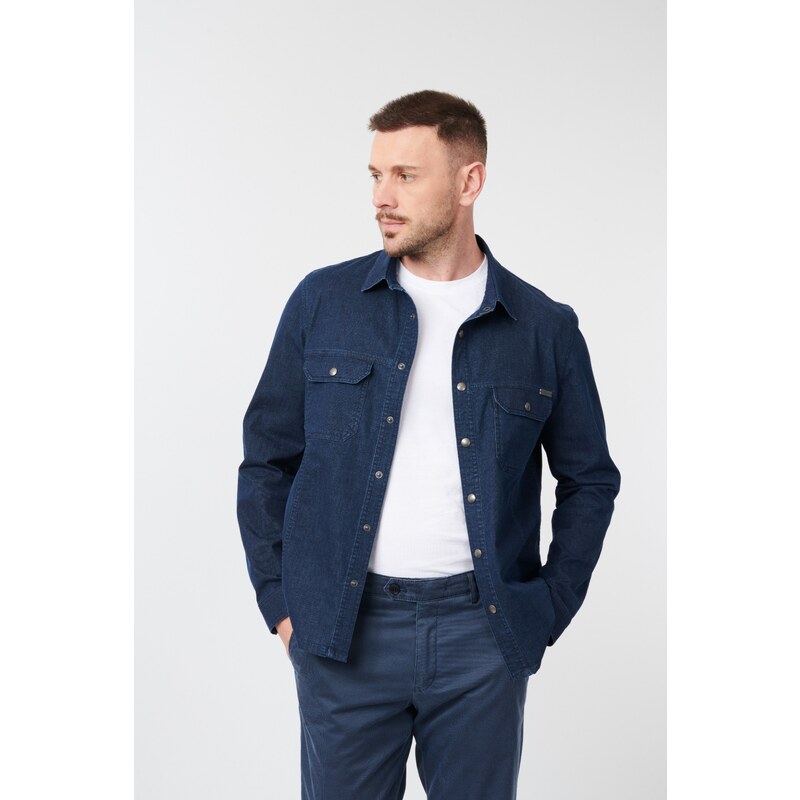 W. Wegener BlueJack 5685 modrý panské overshirt