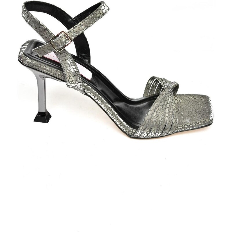 Fox Shoes S820120207 Platinum Snake Print Thin Heeled Women's Evening Shoe