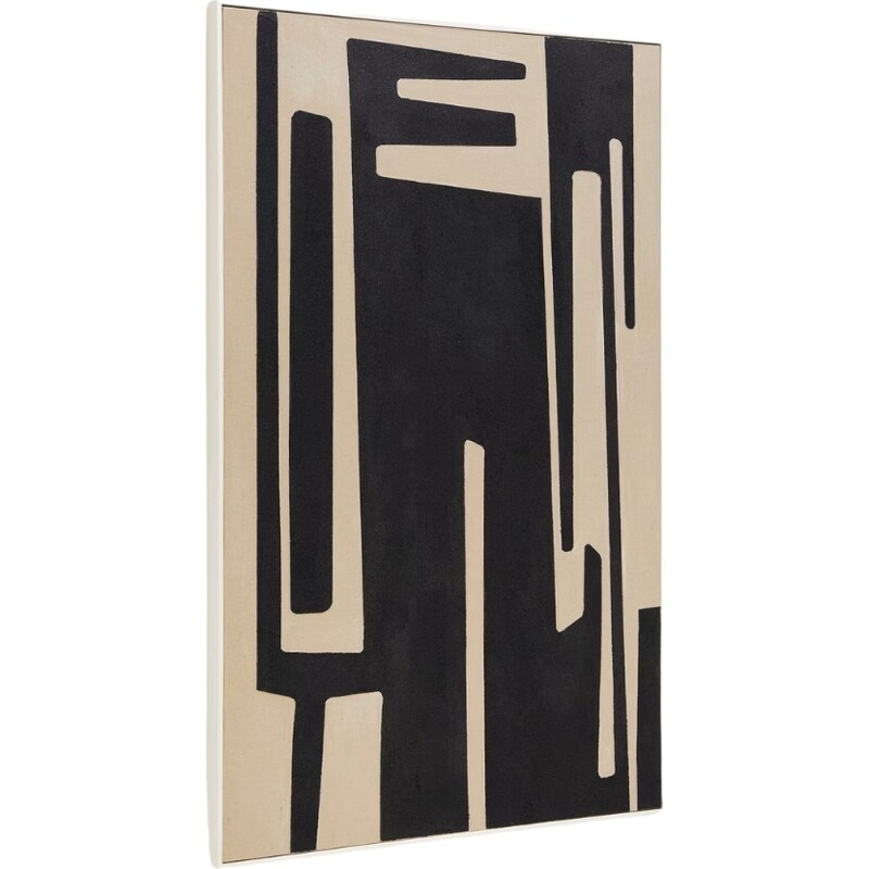 Černobílý abstraktní obraz Kave Home Salmi 140 x 90 cm