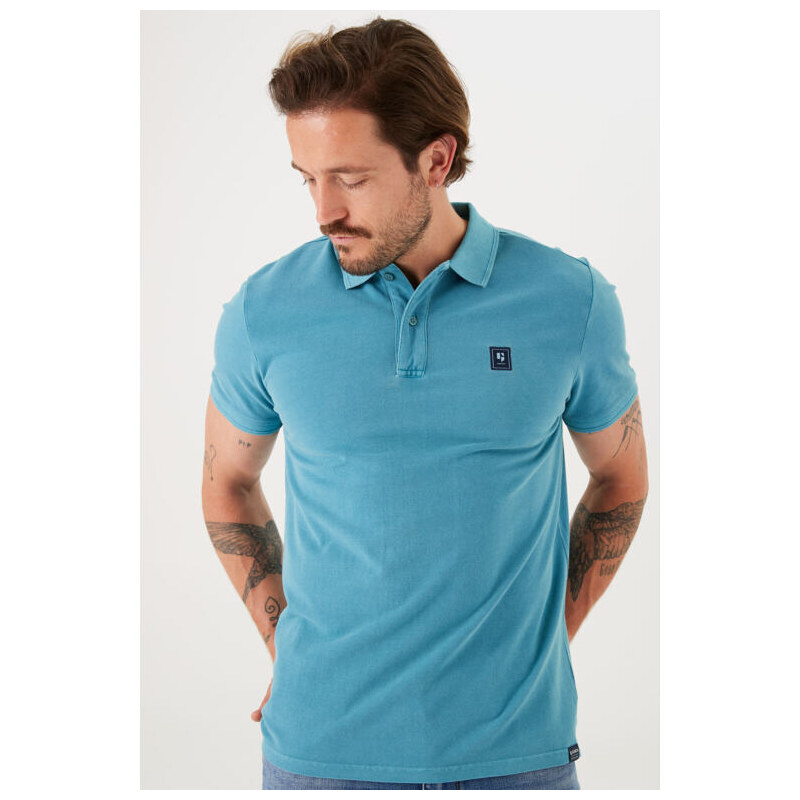 Pánské polo GARCIA Z1105 8918 mens polo ss 8918 light teal