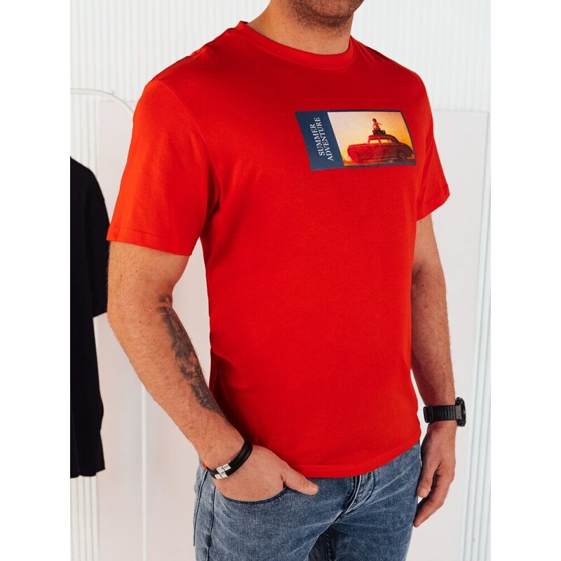 Dstreet Originální červené tričko s nápisem