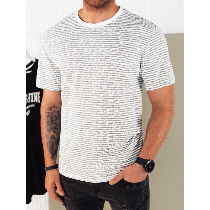 Dstreet Trendy bílé tričko se vzorem