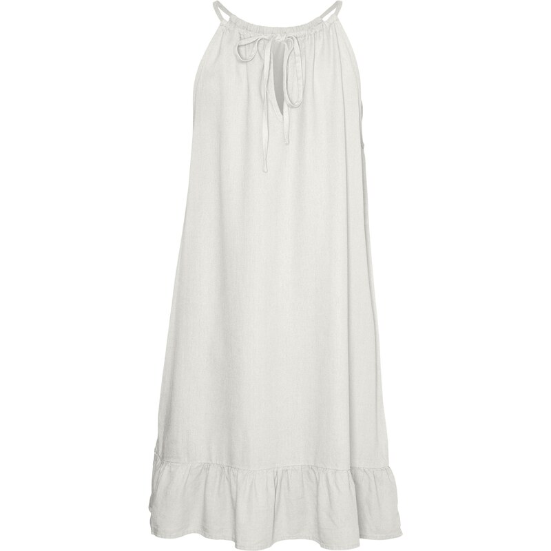 Vero Moda dámské lněné šaty Mymilo bílé