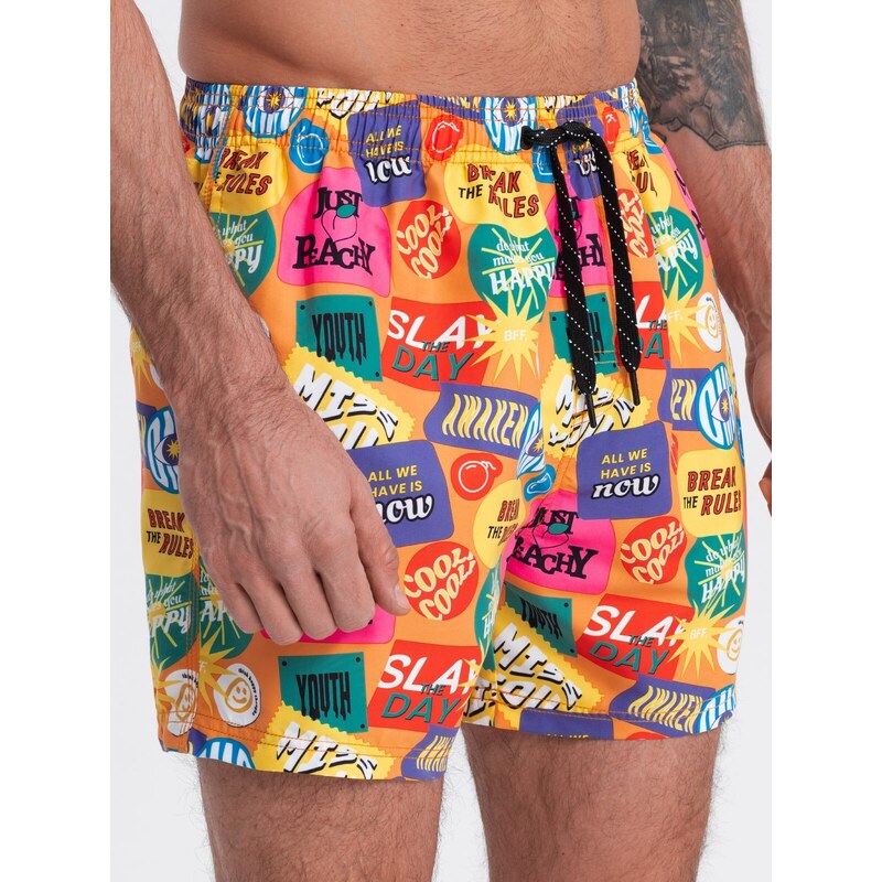 Ombre Men's swim shorts in lettering - multicolor