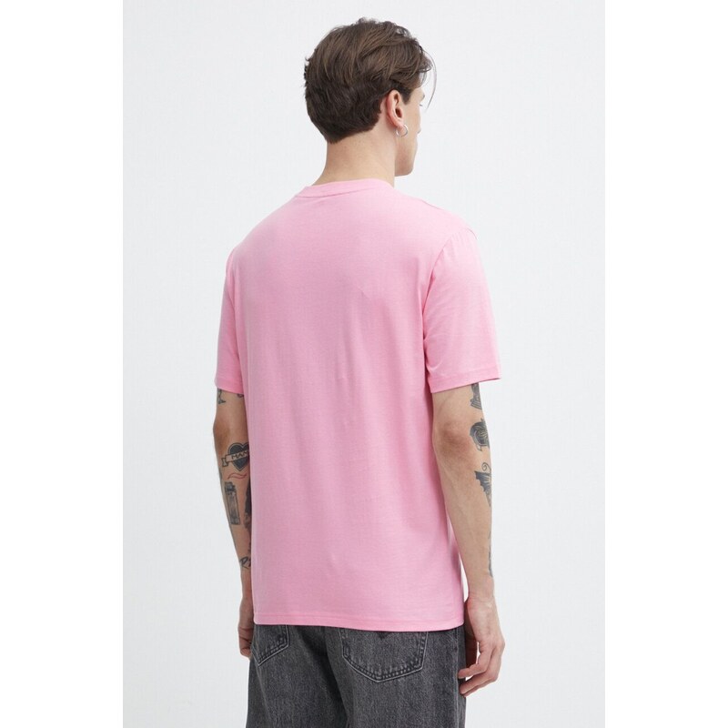 Bavlněné tričko Marc O'Polo růžová barva, s potiskem