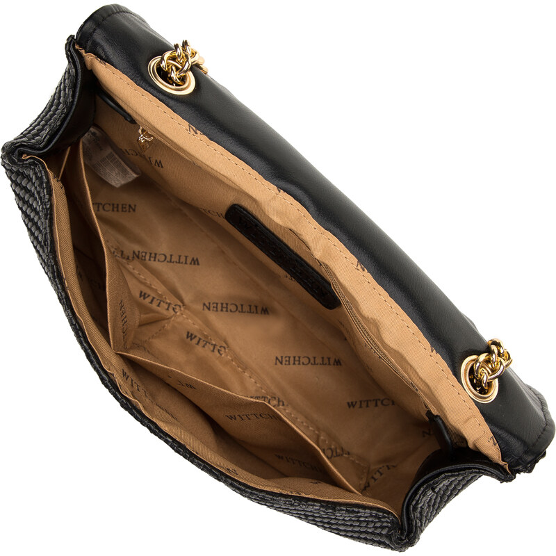 Dámská pletená kabelka s řetízkem Wittchen, černá, ekologická kůže