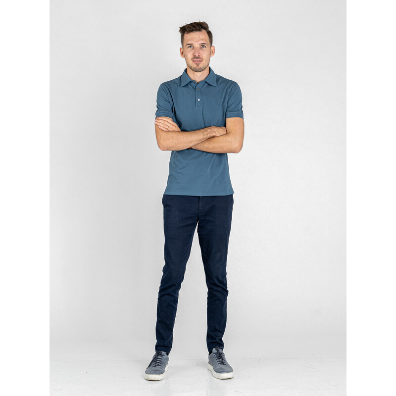 TallGuys Pánská rozstřižená polokošile | Denim blue