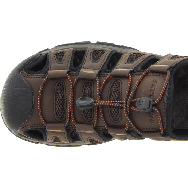 SKECHERS Pánské hnědé sandály 204111-CHOC-357