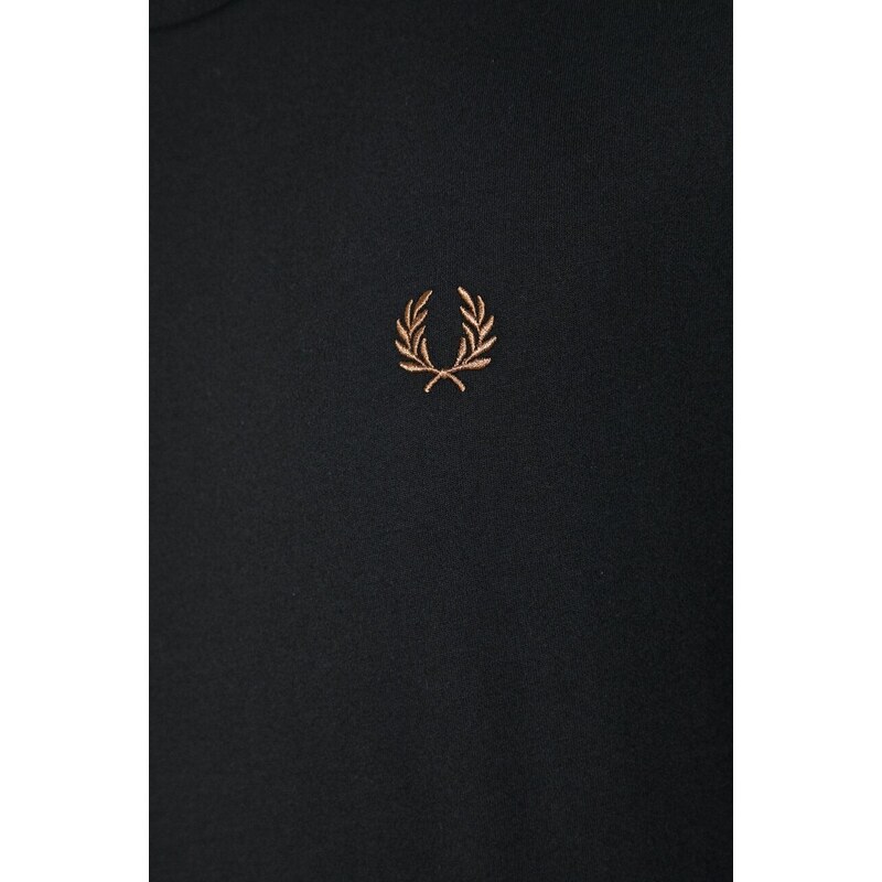 Bavlněné tričko Fred Perry Contrast Tape Ringer T-Shirt černá barva, s aplikací, M4613.U78